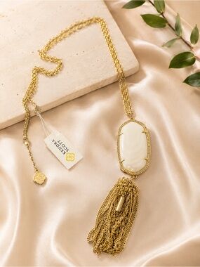 Kendra Scott Gold and Ivory Elle Tassel Necklace